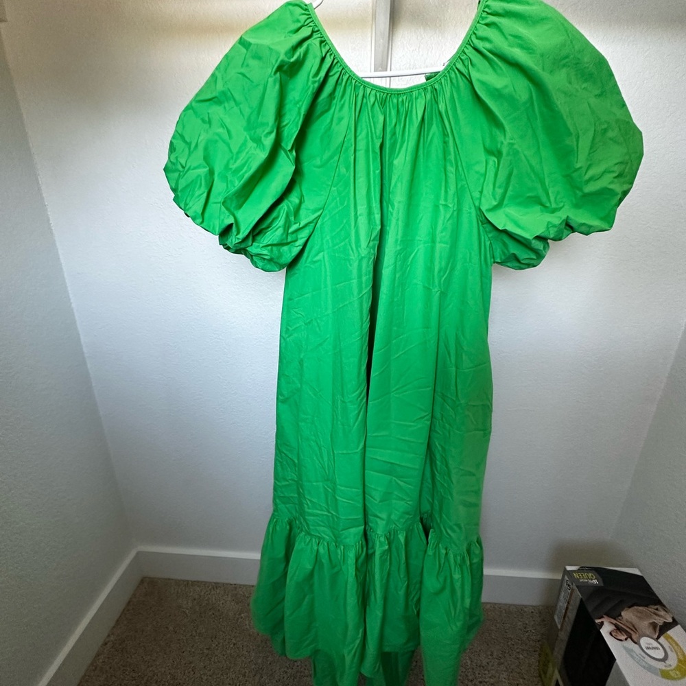 Christopher John Roger’s Target Dress. Puffer sleeve high low hem.